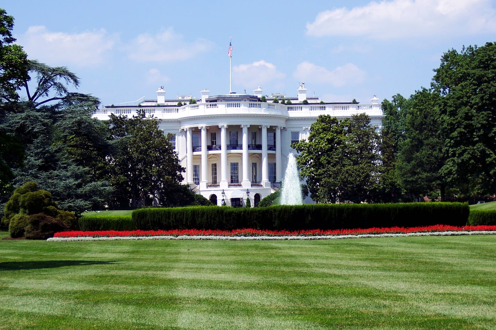 The White House seen across its south lawn