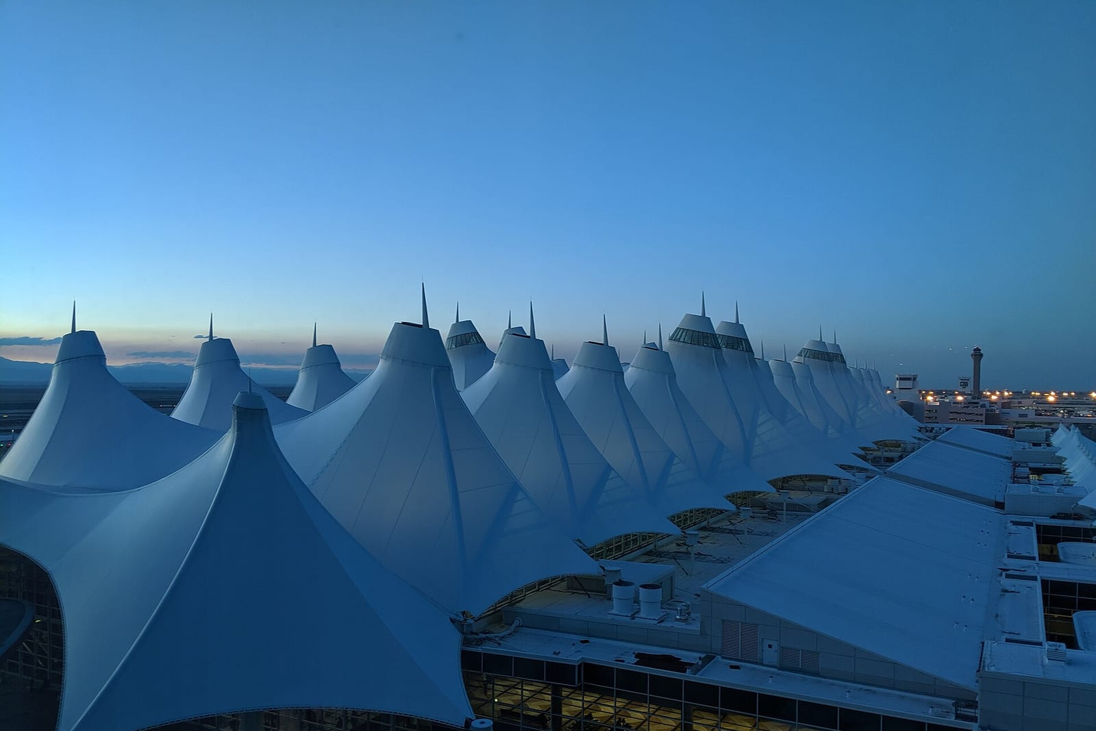 The tented roof of Denver International Airport