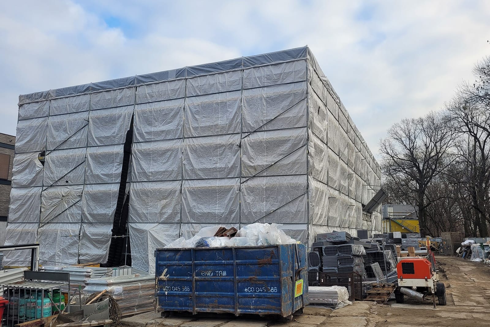 A housing block under construction