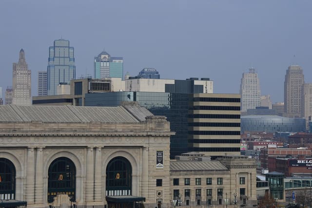 Downtown Kansas City behind Union Station