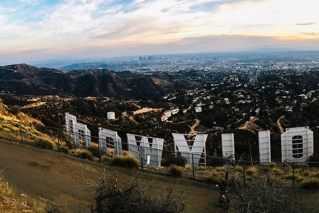 The Hollywood sign above Los Angeles
