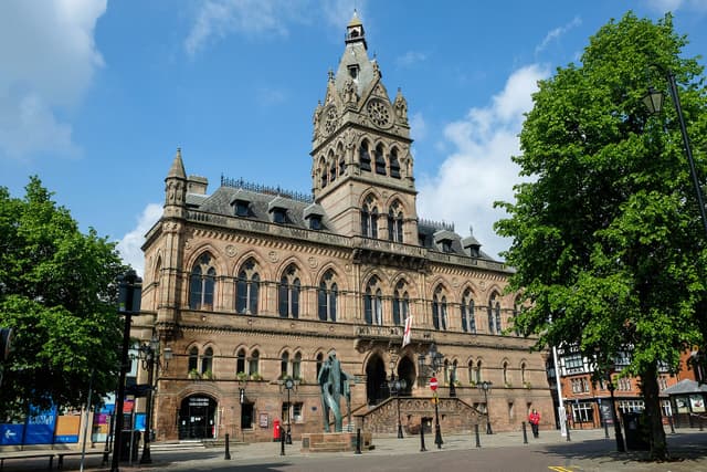 A Victorian town hall on a sunny day