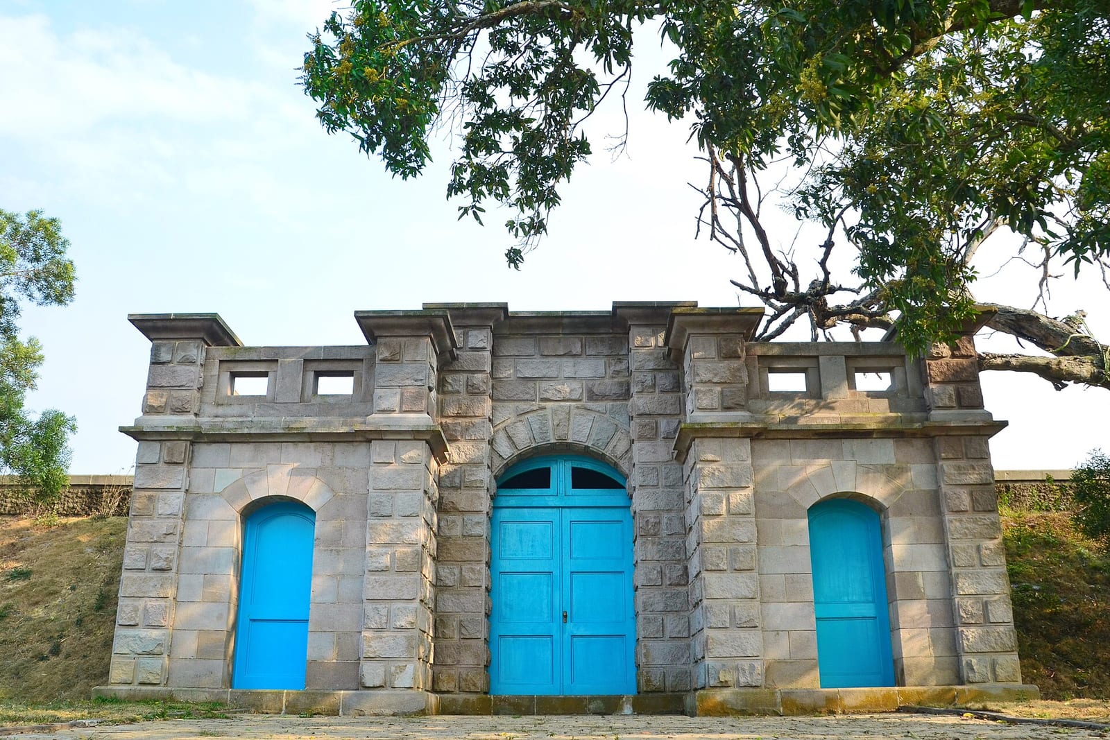 A historic water treatment plant building