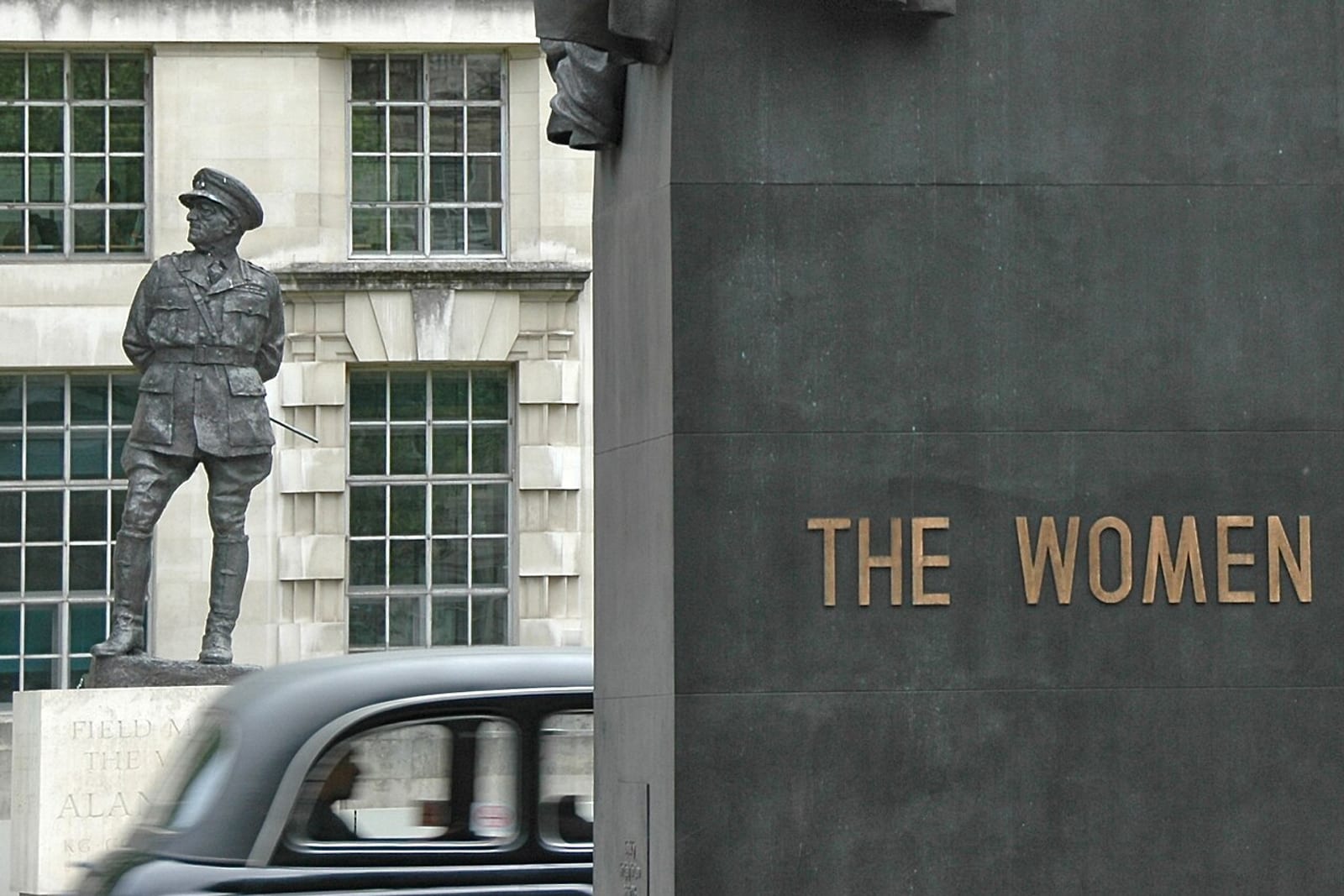 A statue and memorial on Whitehall in London