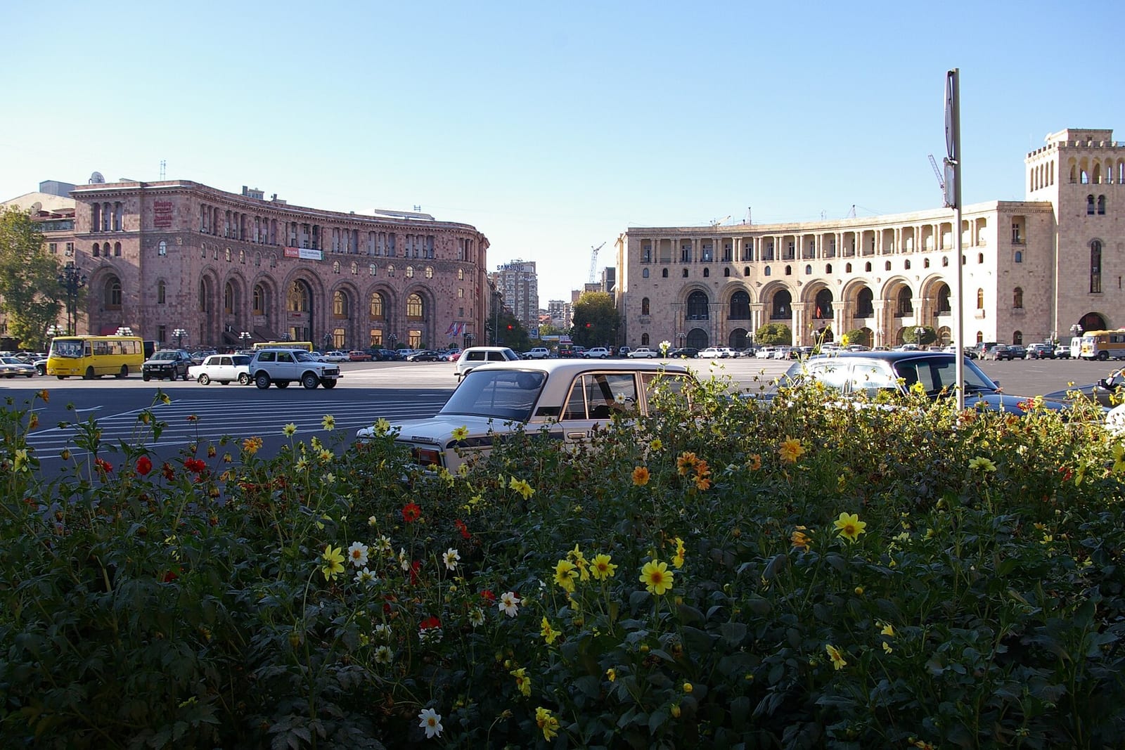 Government buildings on Republic Square in Yerevan